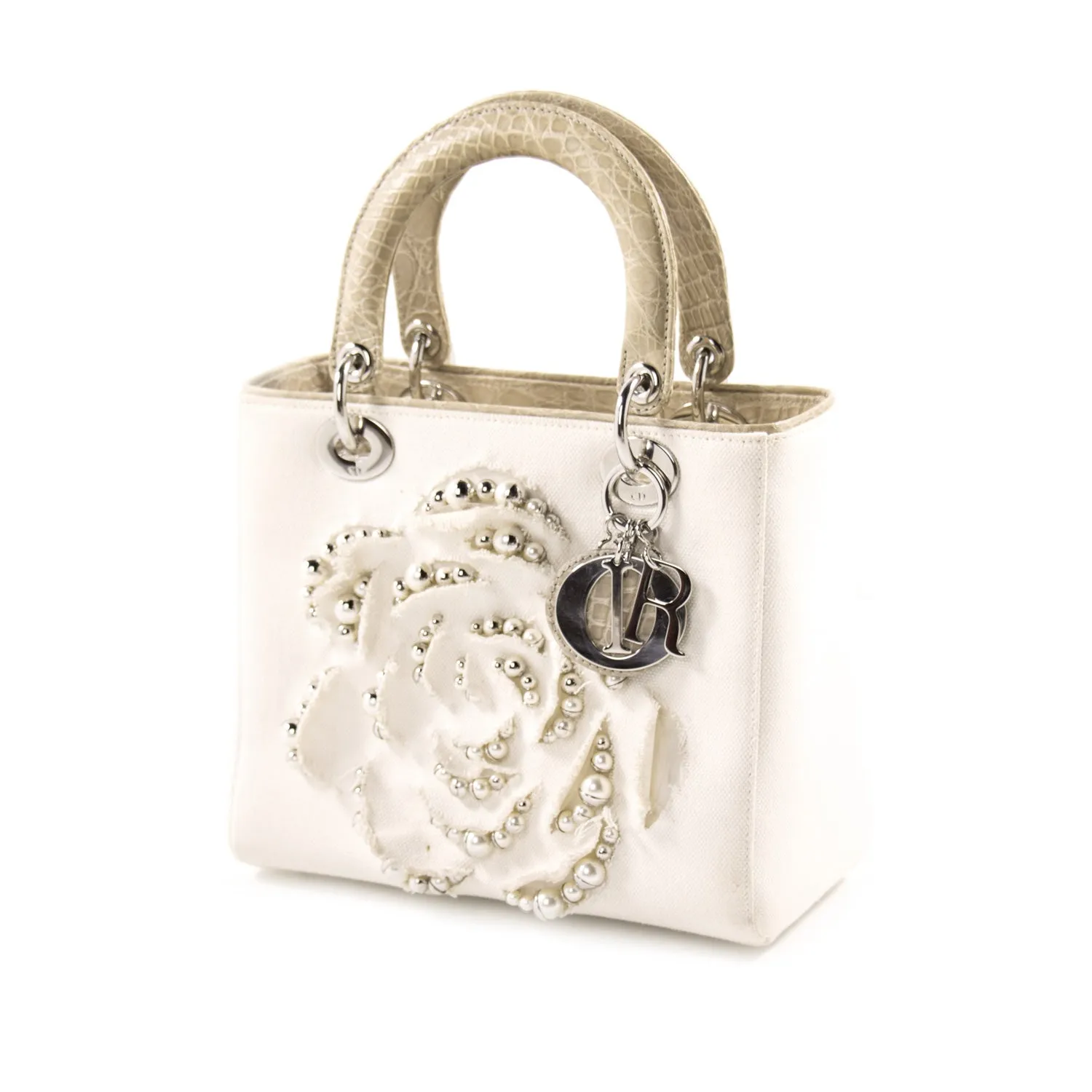 Christian Dior Crocodile-Trimmed Lady Dior Bag