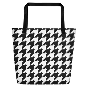 Classic Houndstooth Beach Bag