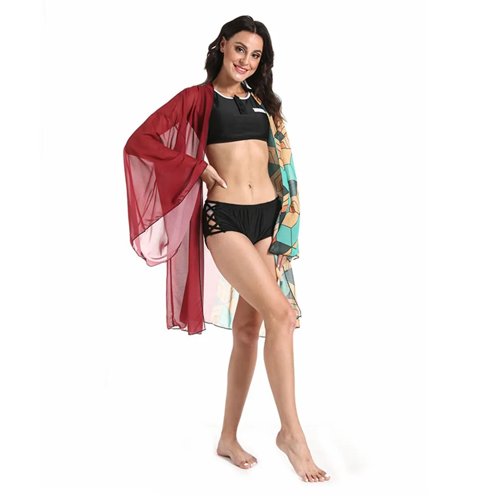 Demon Slayer Kimetsu no Yaiba Tomioka Giyuu Bikini Beach Swimsuit Set