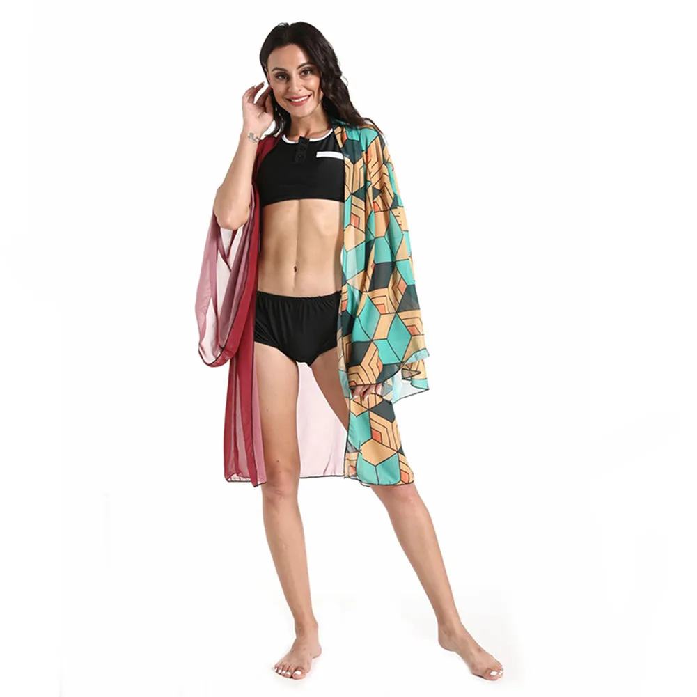 Demon Slayer Kimetsu no Yaiba Tomioka Giyuu Bikini Beach Swimsuit Set