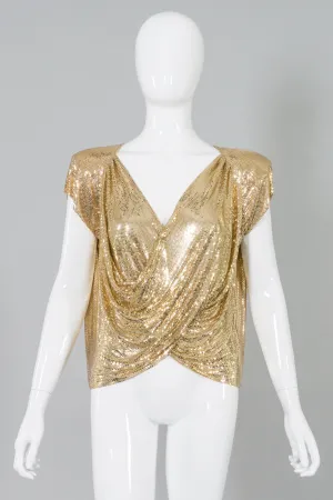 Draped Mesh Wrap Top
