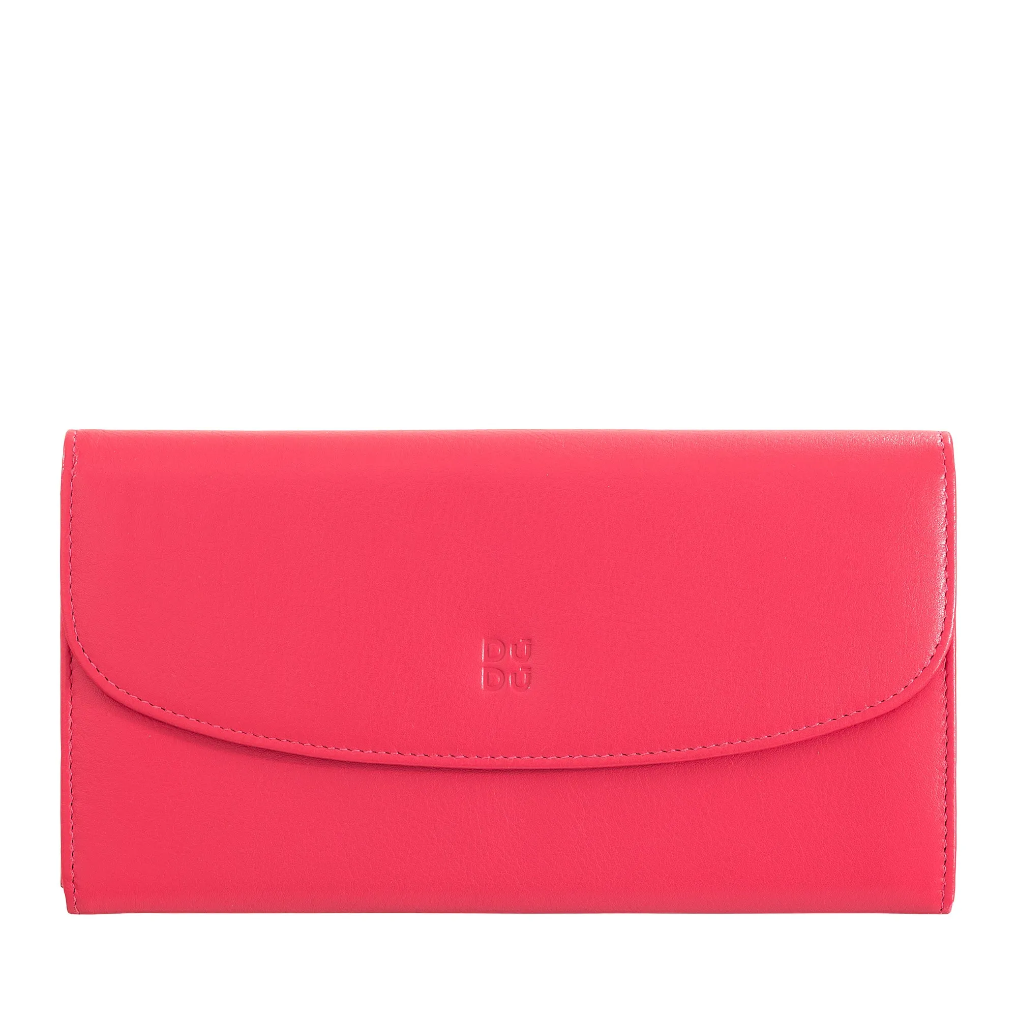 DUDU WOMEN LARGE WORLD IN COLORED LEATHER, Continental portfolio, credit cards pockets, hinge testers