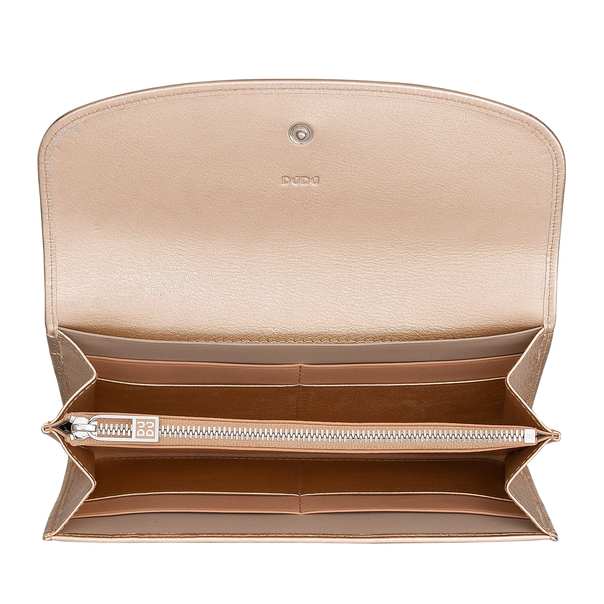 DUDU WOMEN LARGE WORLD IN COLORED LEATHER, Continental portfolio, credit cards pockets, hinge testers