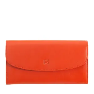 DUDU WOMEN LARGE WORLD IN COLORED LEATHER, Continental portfolio, credit cards pockets, hinge testers
