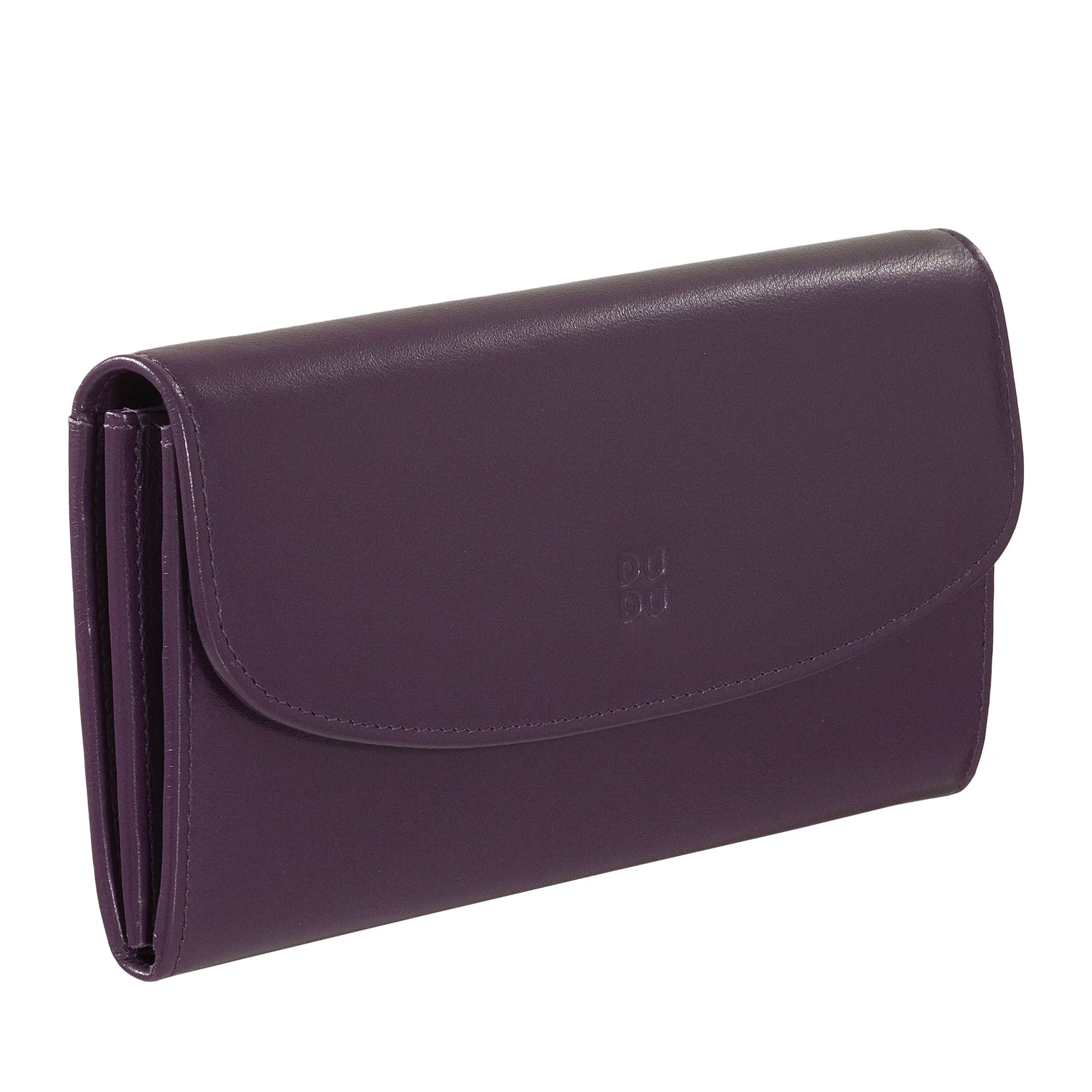 DUDU WOMEN LARGE WORLD IN COLORED LEATHER, Continental portfolio, credit cards pockets, hinge testers