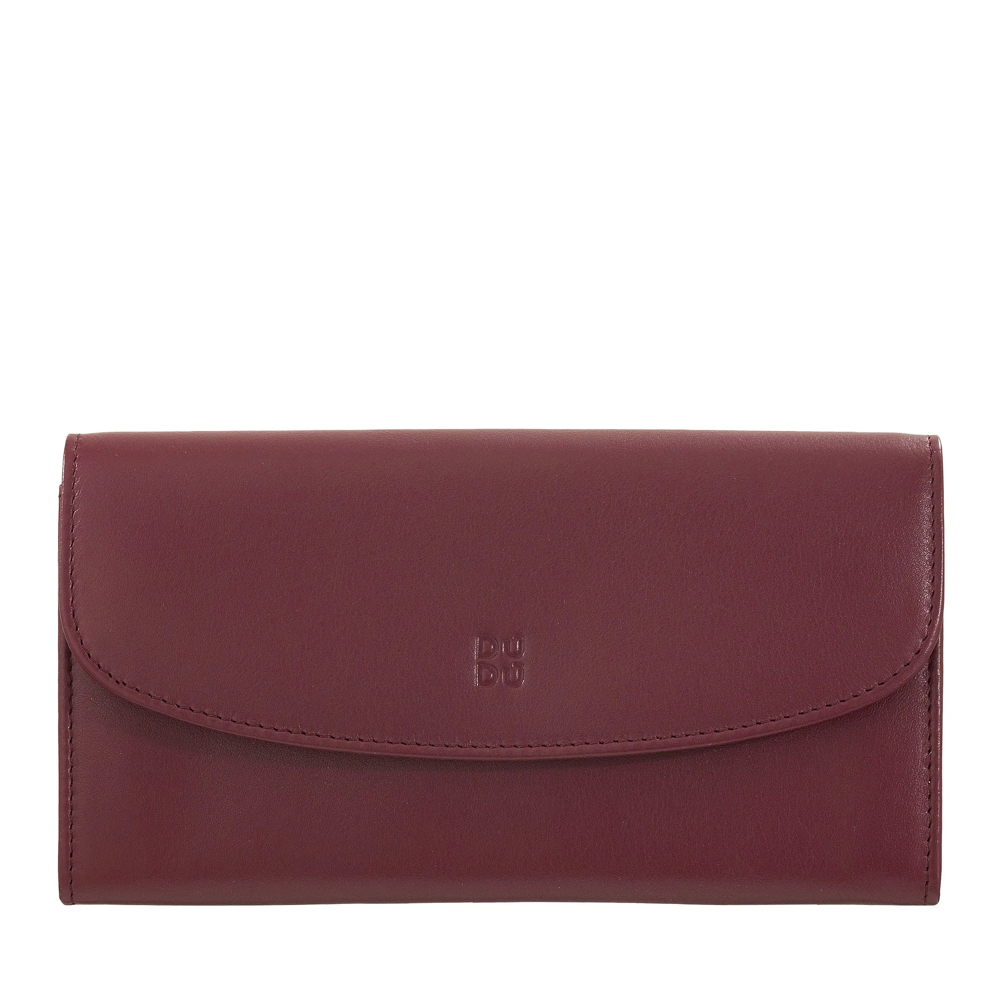 DUDU WOMEN LARGE WORLD IN COLORED LEATHER, Continental portfolio, credit cards pockets, hinge testers