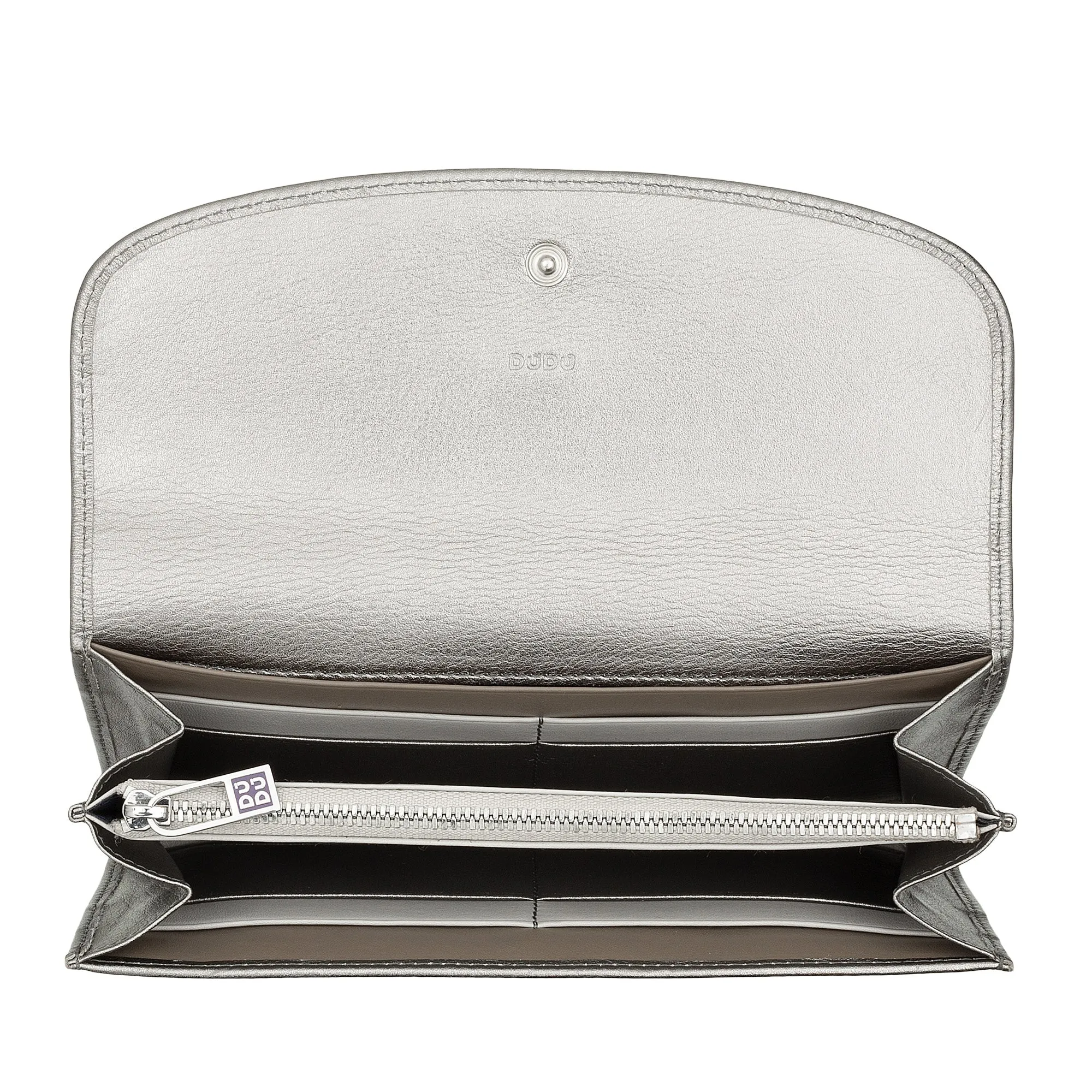 DUDU WOMEN LARGE WORLD IN COLORED LEATHER, Continental portfolio, credit cards pockets, hinge testers