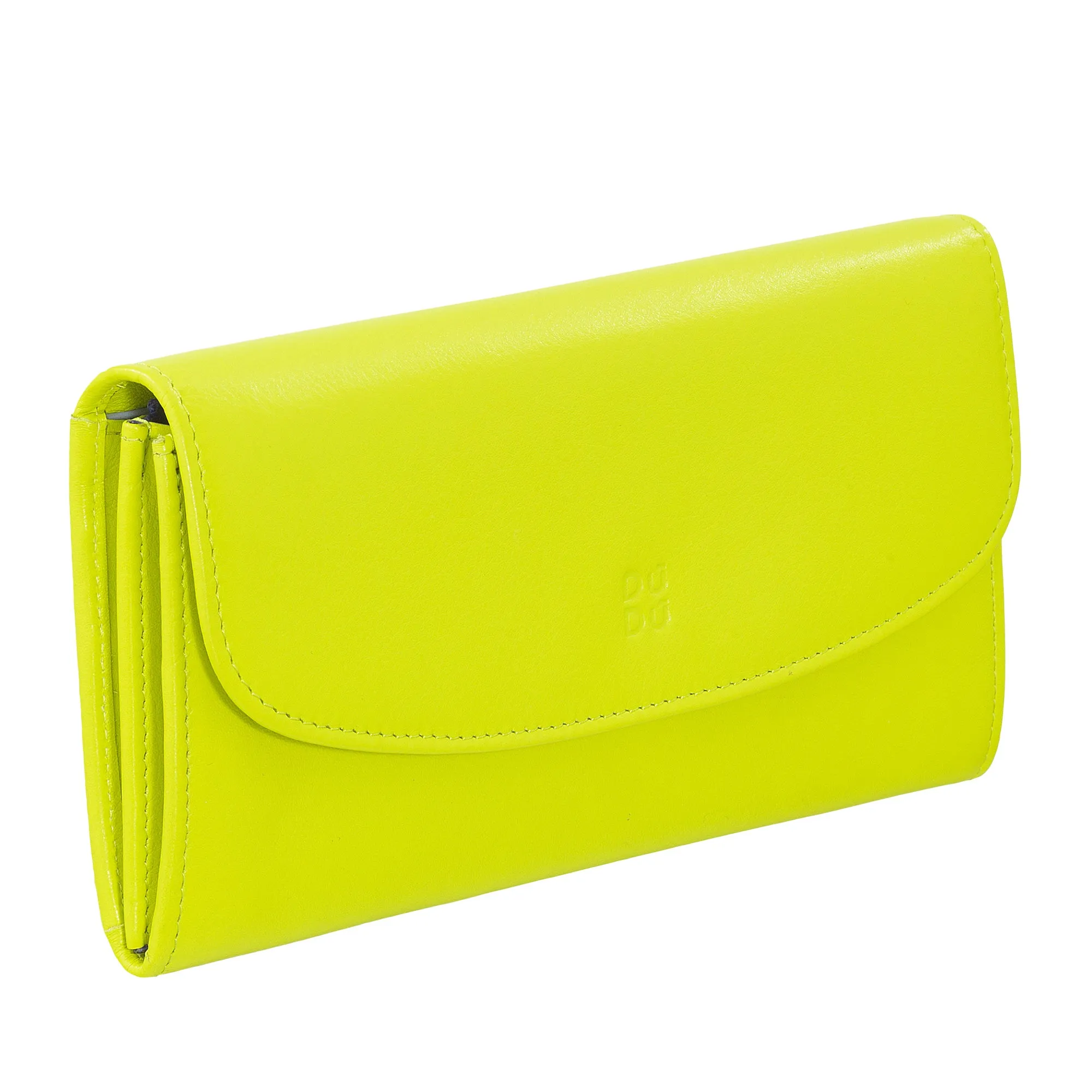 DUDU WOMEN LARGE WORLD IN COLORED LEATHER, Continental portfolio, credit cards pockets, hinge testers