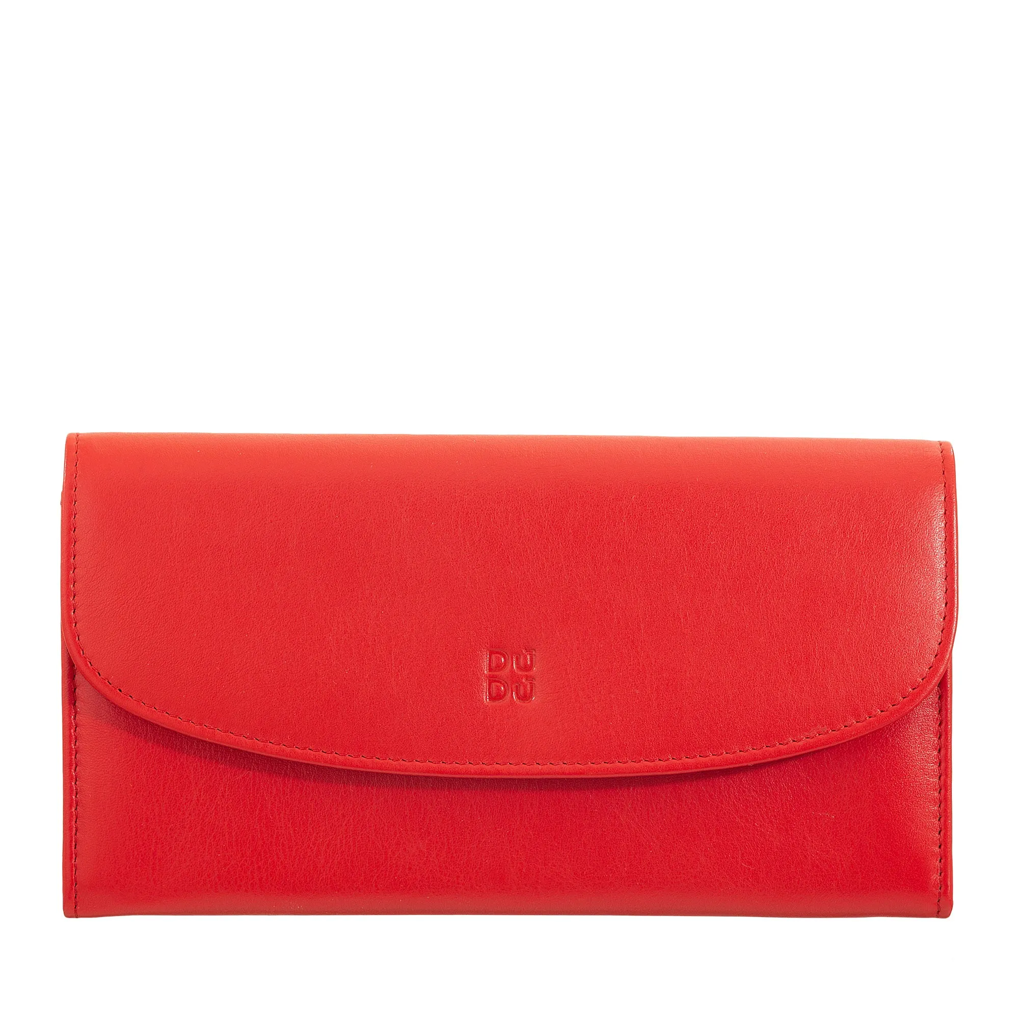 DUDU WOMEN LARGE WORLD IN COLORED LEATHER, Continental portfolio, credit cards pockets, hinge testers