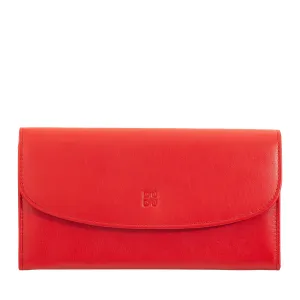 DUDU WOMEN LARGE WORLD IN COLORED LEATHER, Continental portfolio, credit cards pockets, hinge testers
