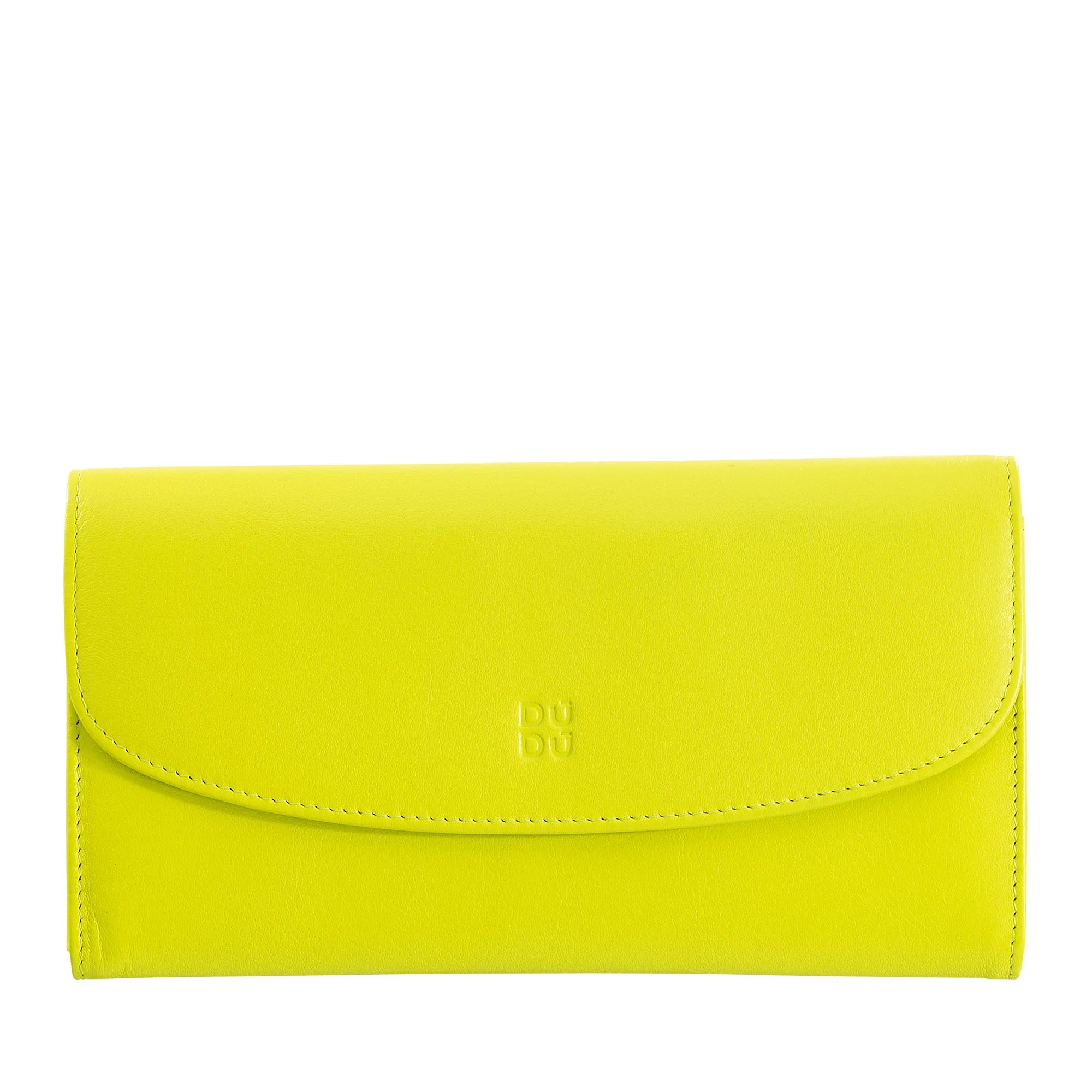 DUDU WOMEN LARGE WORLD IN COLORED LEATHER, Continental portfolio, credit cards pockets, hinge testers