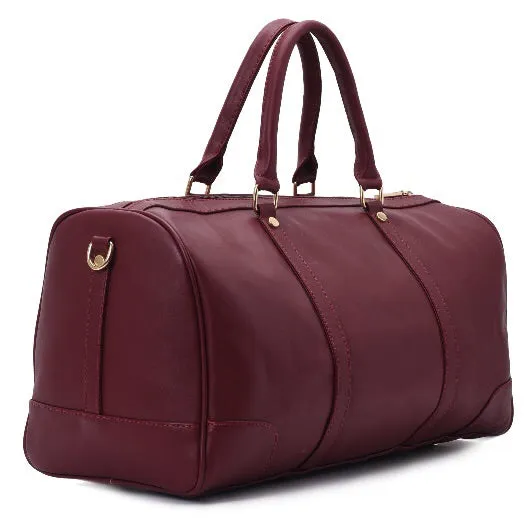 Duffle Bag Leather burgundy