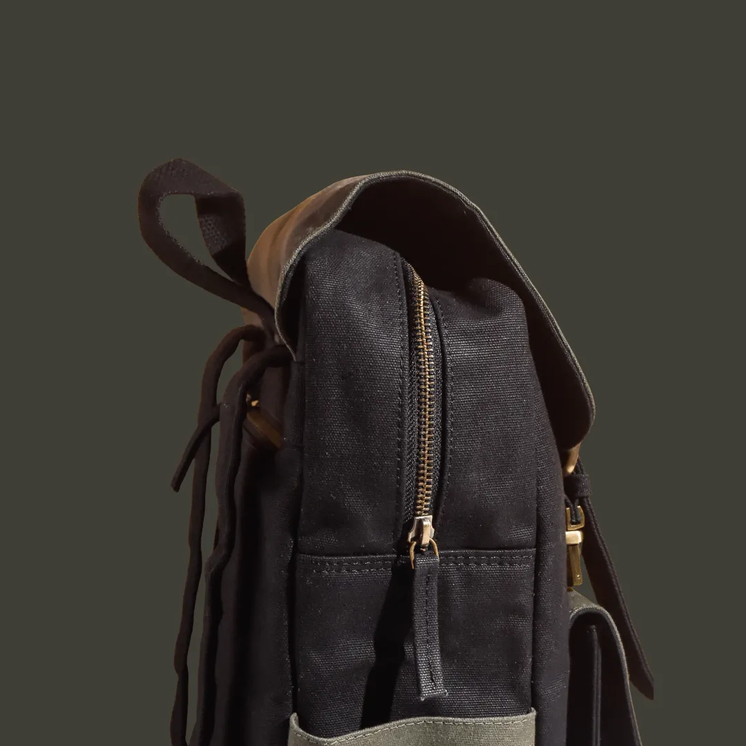Dugong Backpack - Olive - Canvas Daily/Office/City/Travel Sustainable Laptop Backpack