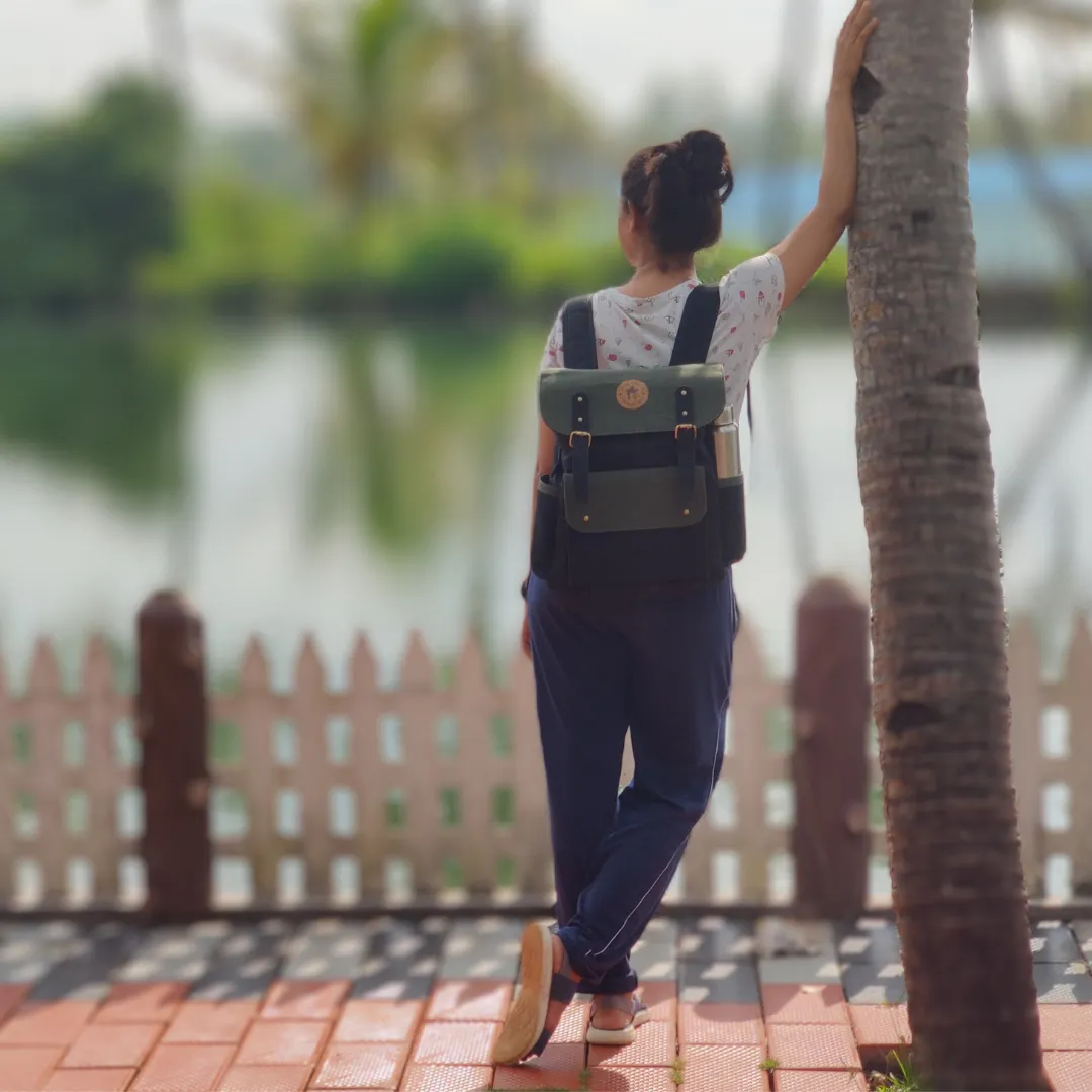 Dugong Backpack - Olive - Canvas Daily/Office/City/Travel Sustainable Laptop Backpack