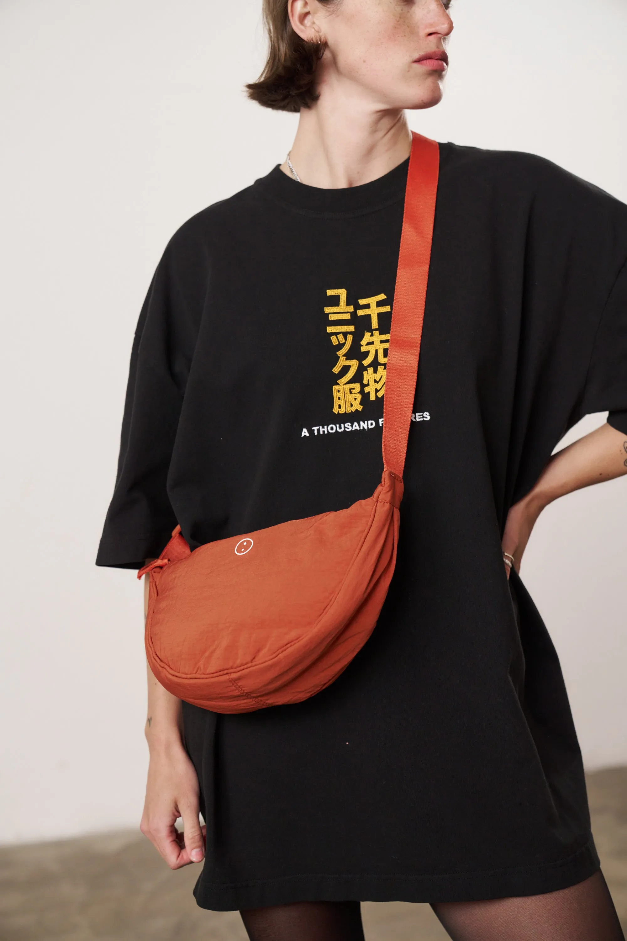 Essentials Oxford Nylon Cross Body Bag - Orange