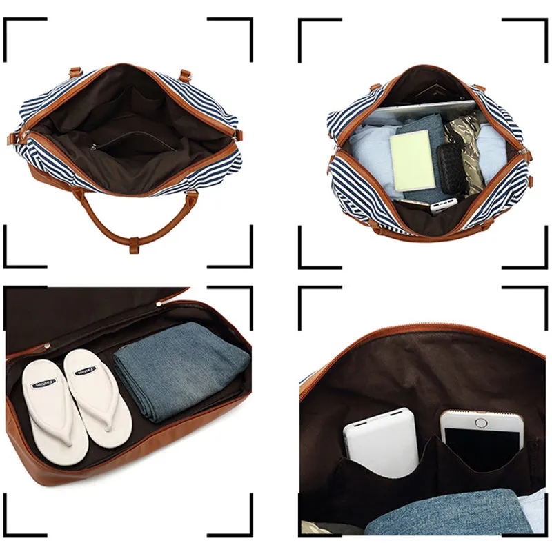 Flash Sale Canvas Duffle Bag Canvas Travel Bag Stylish Canvas Leather Gym Bag