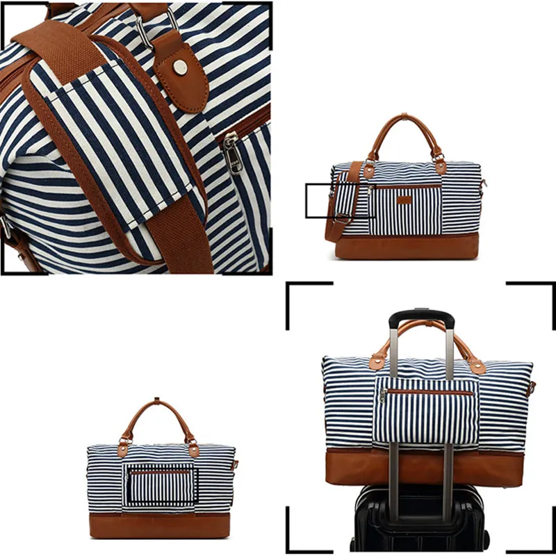 Flash Sale Canvas Duffle Bag Canvas Travel Bag Stylish Canvas Leather Gym Bag