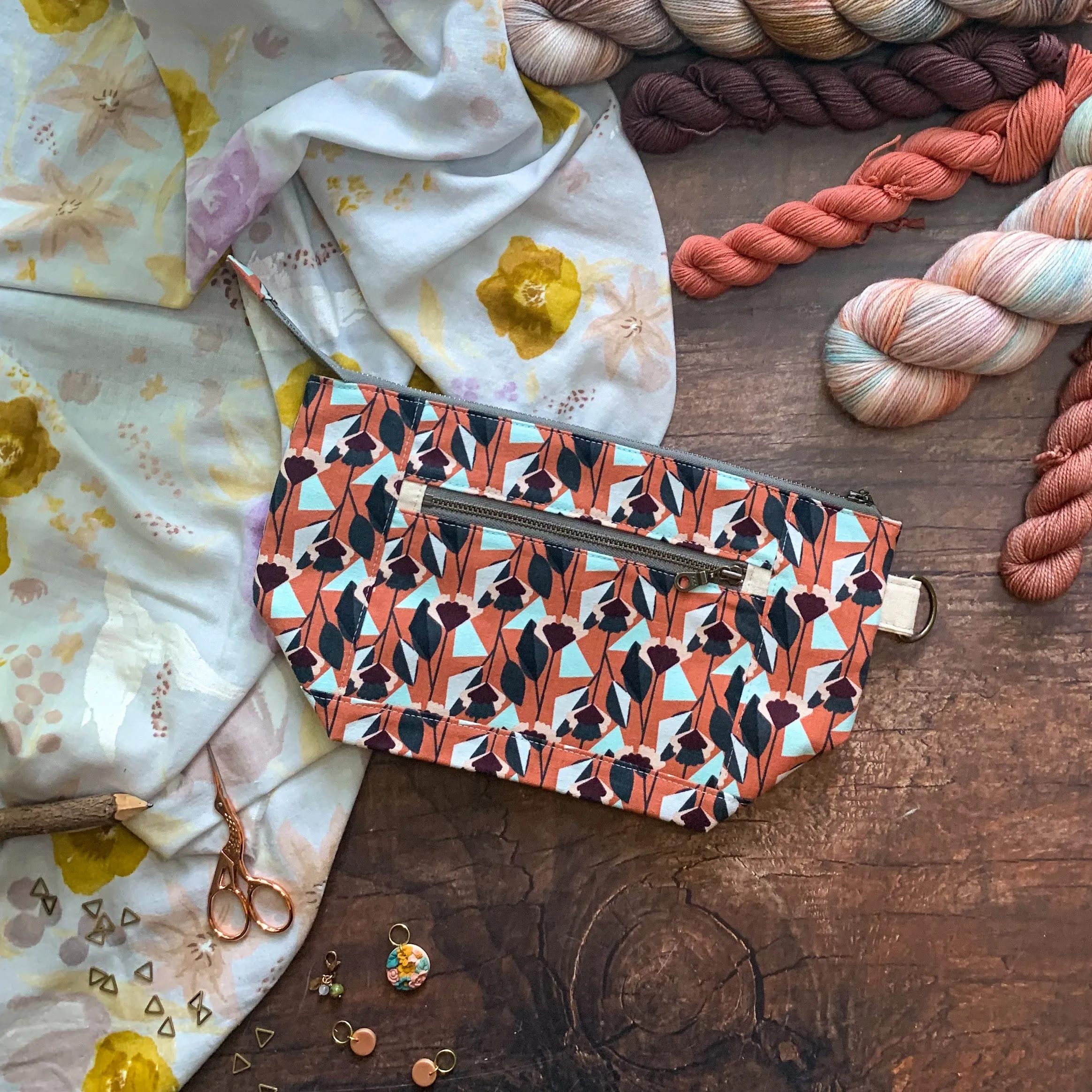 *Florence*  Zippered Knitting Project Bag