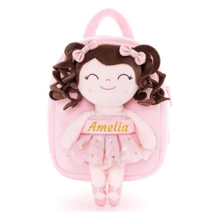 Gloveleya 9-inch Plush Curly Ballet Girl Dolls Backpack Gifts Ballet Dream
