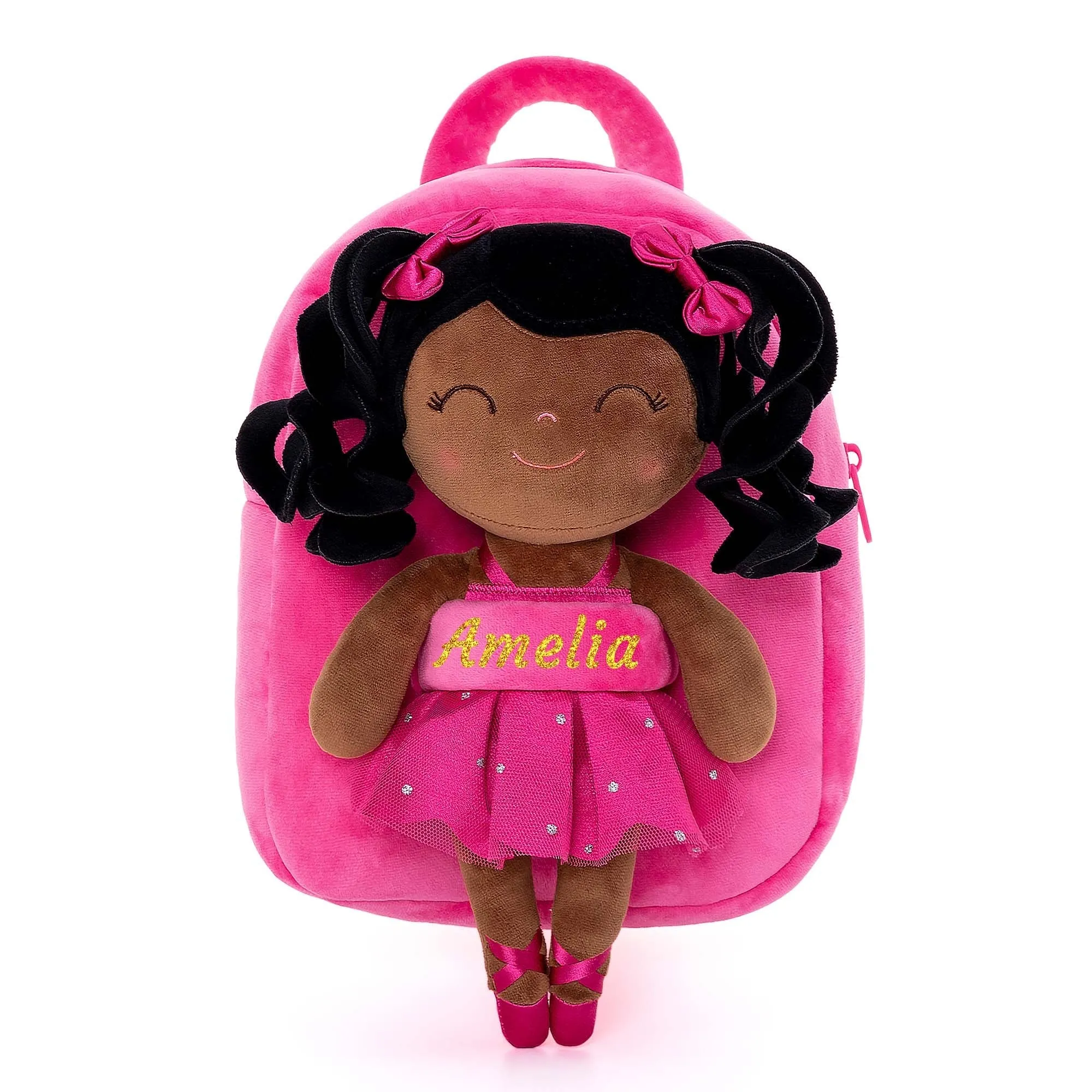 Gloveleya 9-inch Plush Curly Ballet Girl Dolls Backpack Gifts Ballet Dream
