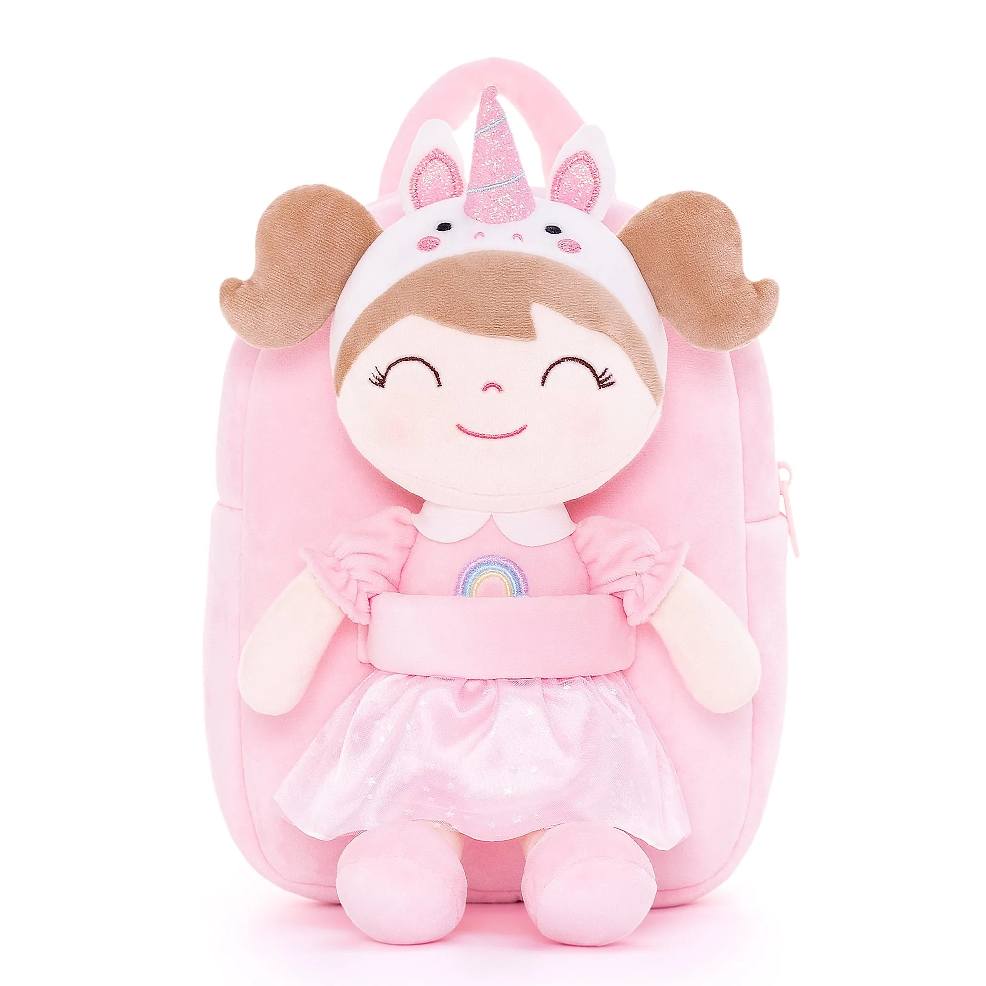 Gloveleya 9-inch Toddler Backpack Plush Animal Dolls Backpacks Series Unicorn