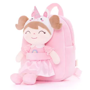 Gloveleya 9-inch Toddler Backpack Plush Animal Dolls Backpacks Series Unicorn