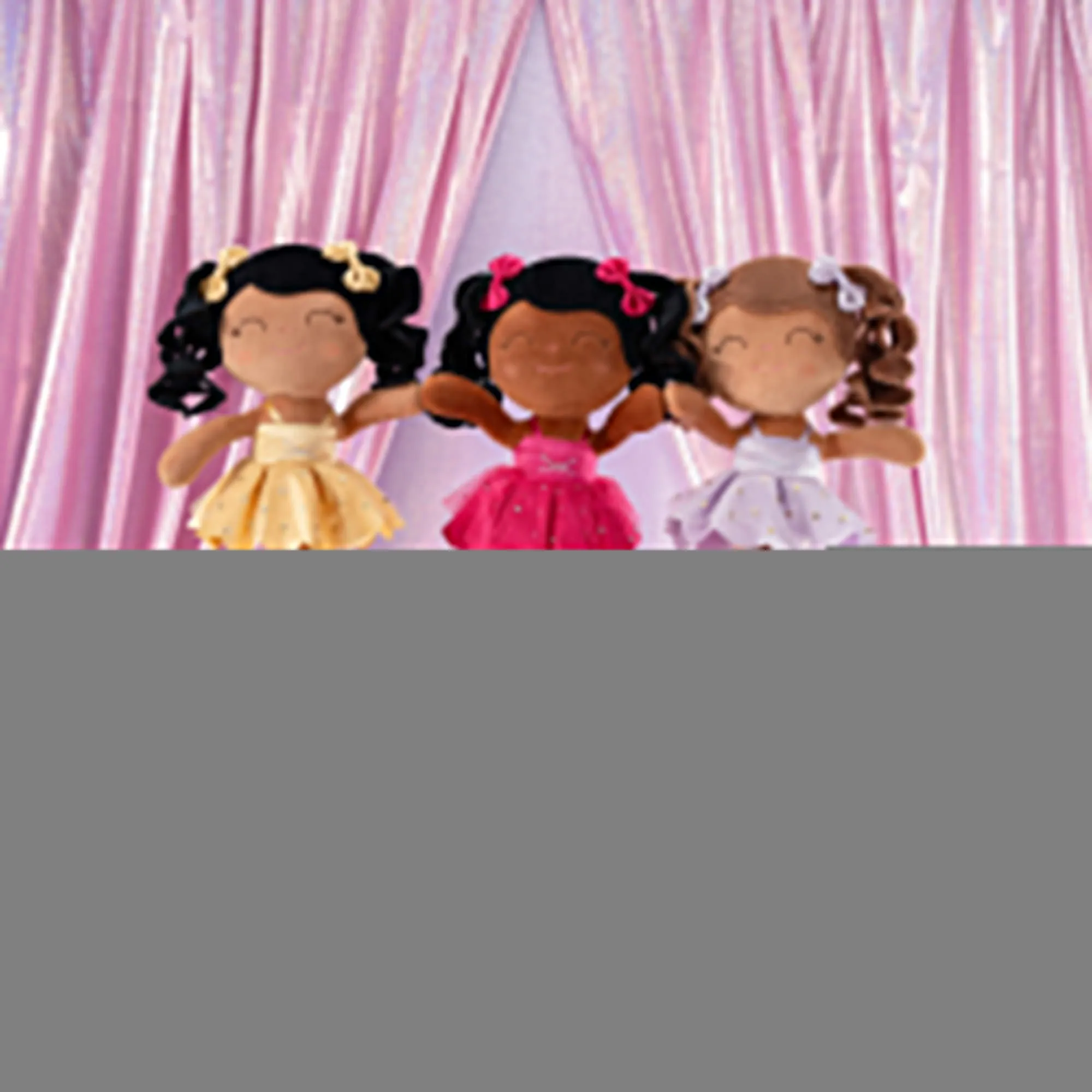 Gloveleya 9-inch Toddler Backpack Plush Curly Ballet Girl Dolls Backpack Champagne Pink Ballet Dream