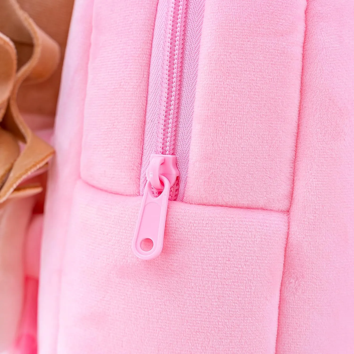 Gloveleya 9-inch Toddler Backpack Plush Curly Ballet Girl Dolls Backpack Peach Ballet Dream