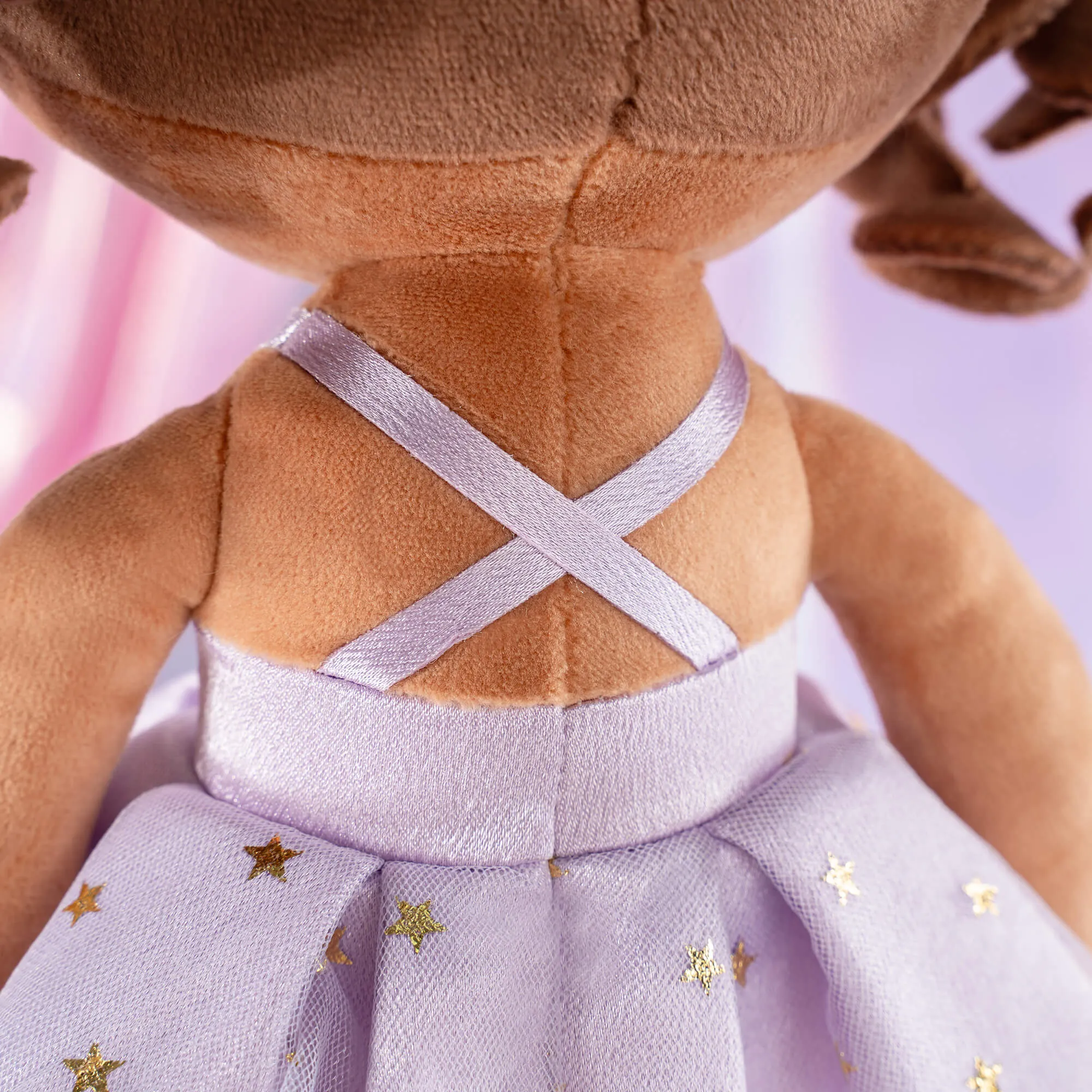 Gloveleya 9-inch Toddler Backpack Plush Curly Ballet Girl Dolls Backpack Tanned Purple Ballet Dream