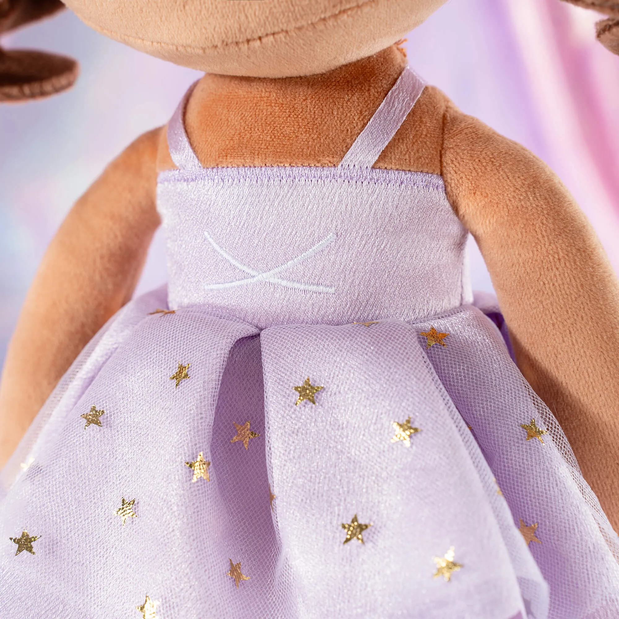 Gloveleya 9-inch Toddler Backpack Plush Curly Ballet Girl Dolls Backpack Tanned Purple Ballet Dream