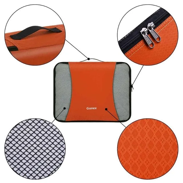 Gonex Travel Storage Bag Set Suitcase Organizer Luggage Hanging Ziplock Closet Clothes Mesh Packing Cubes with Laundry Bag