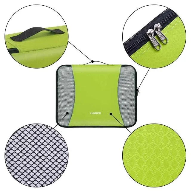 Gonex Travel Storage Bag Set Suitcase Organizer Luggage Hanging Ziplock Closet Clothes Mesh Packing Cubes with Laundry Bag