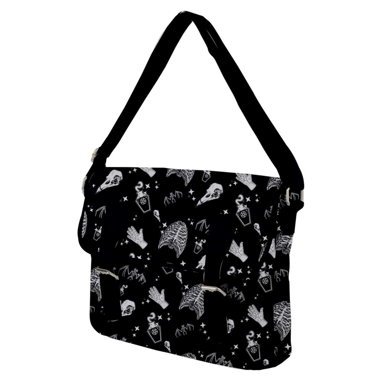 Goth Bat Potion Buckle Messenger Bag