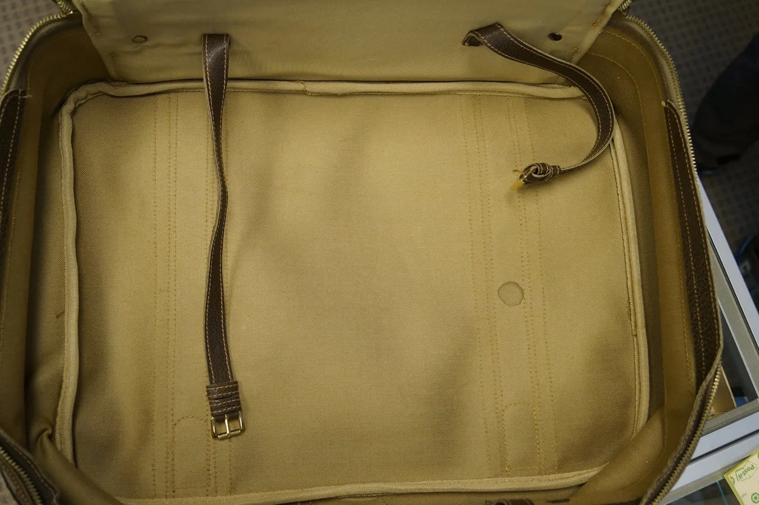 GUCCI Classic GG Monogram Canvas Brown Stripes Suitcase Bag