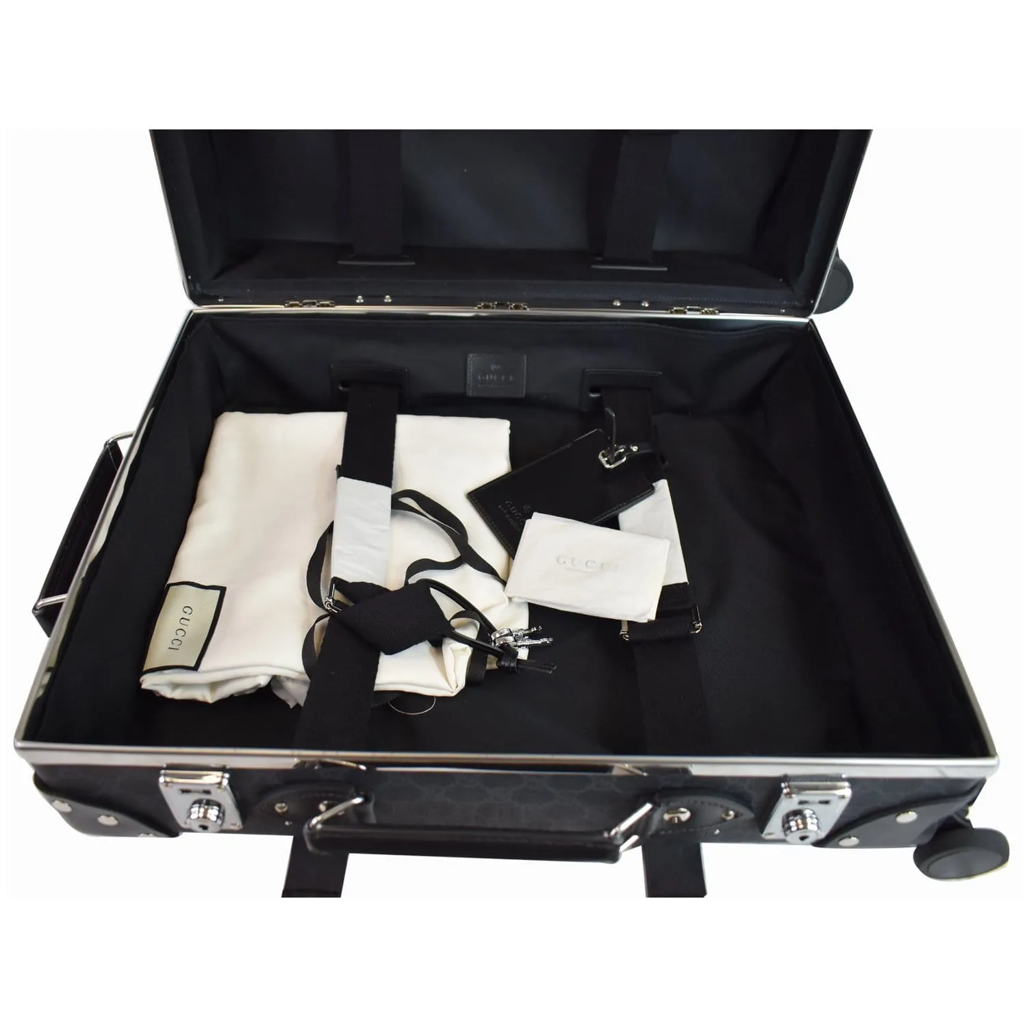 GUCCI Globe-Trotter GG Medium Rolling Suitcase Luggage Black 533620