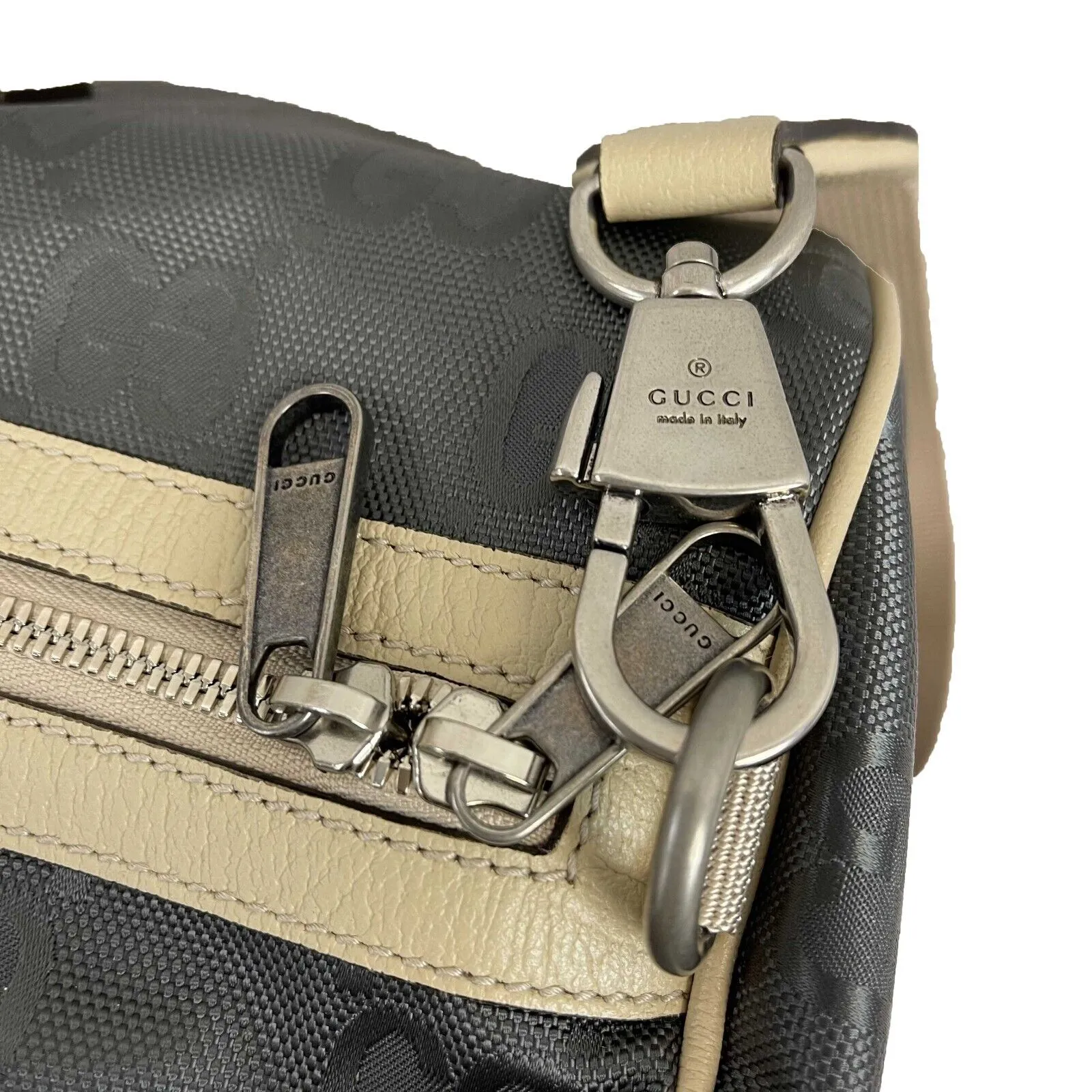 Gucci Off The Grid Duffle Econyl Nylon Monogram Graphite Handbag