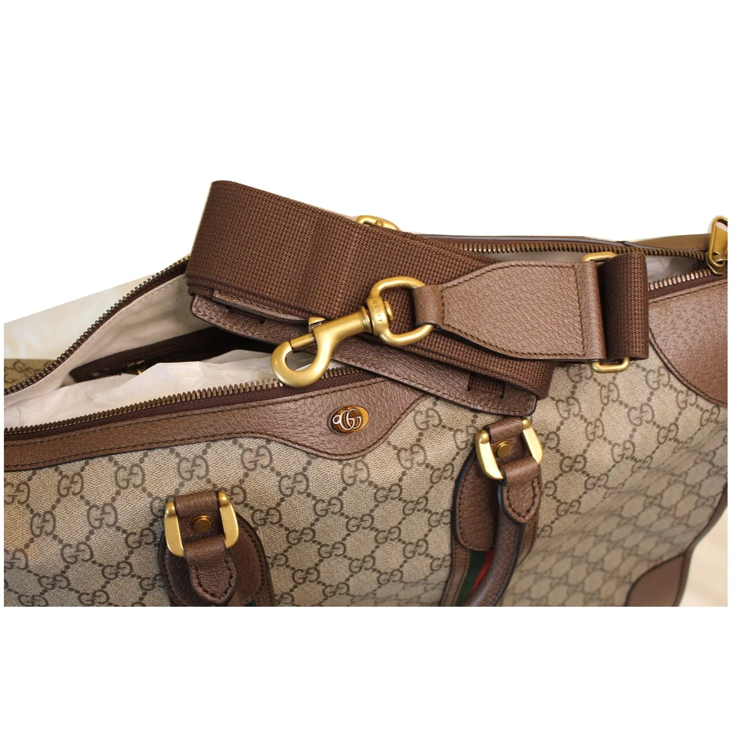 GUCCI Ophidia GG Large Carry-On Supreme Canvas Duffle Bag Beige 598152 - 20% OFF