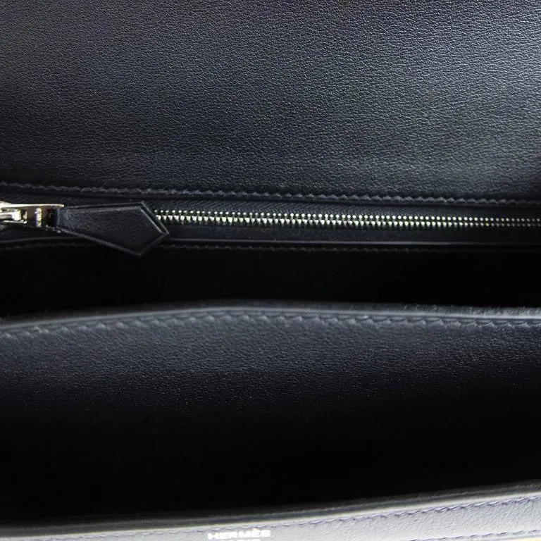 Hermes Alezan Doblis Black Swift Constance Double Gusset MM Bag