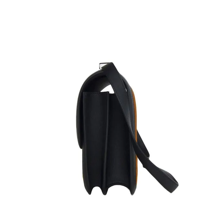 Hermes Alezan Doblis Black Swift Constance Double Gusset MM Bag