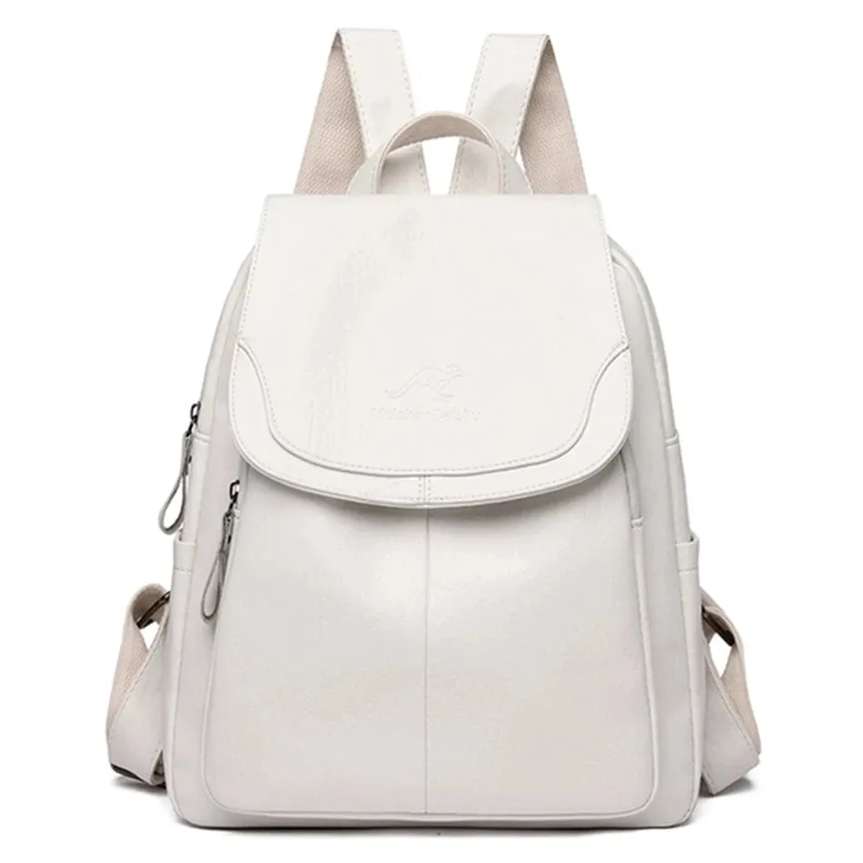 Isla - Anti-Theft PU Leather Backpack with RFID Protection and Stylish Design
