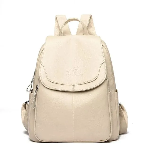 Isla - Anti-Theft PU Leather Backpack with RFID Protection and Stylish Design