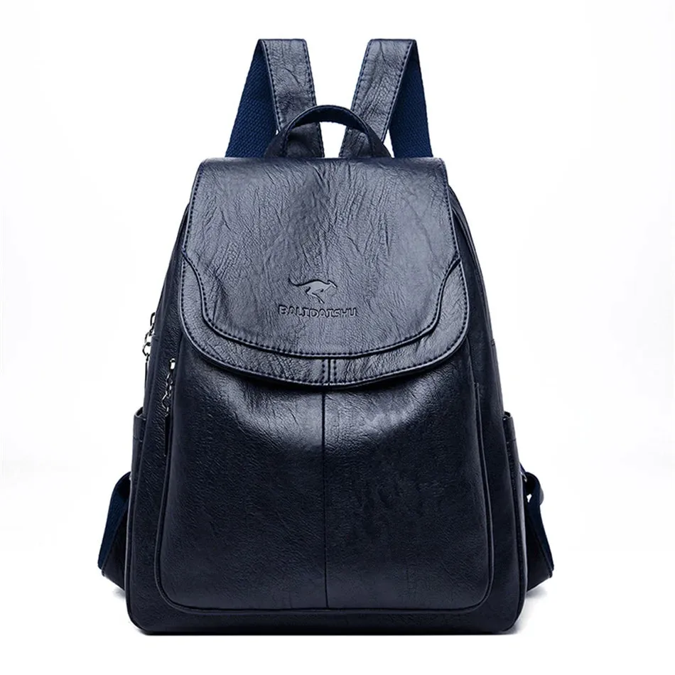 Isla - Anti-Theft PU Leather Backpack with RFID Protection and Stylish Design