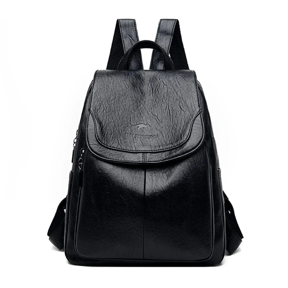 Isla - Anti-Theft PU Leather Backpack with RFID Protection and Stylish Design