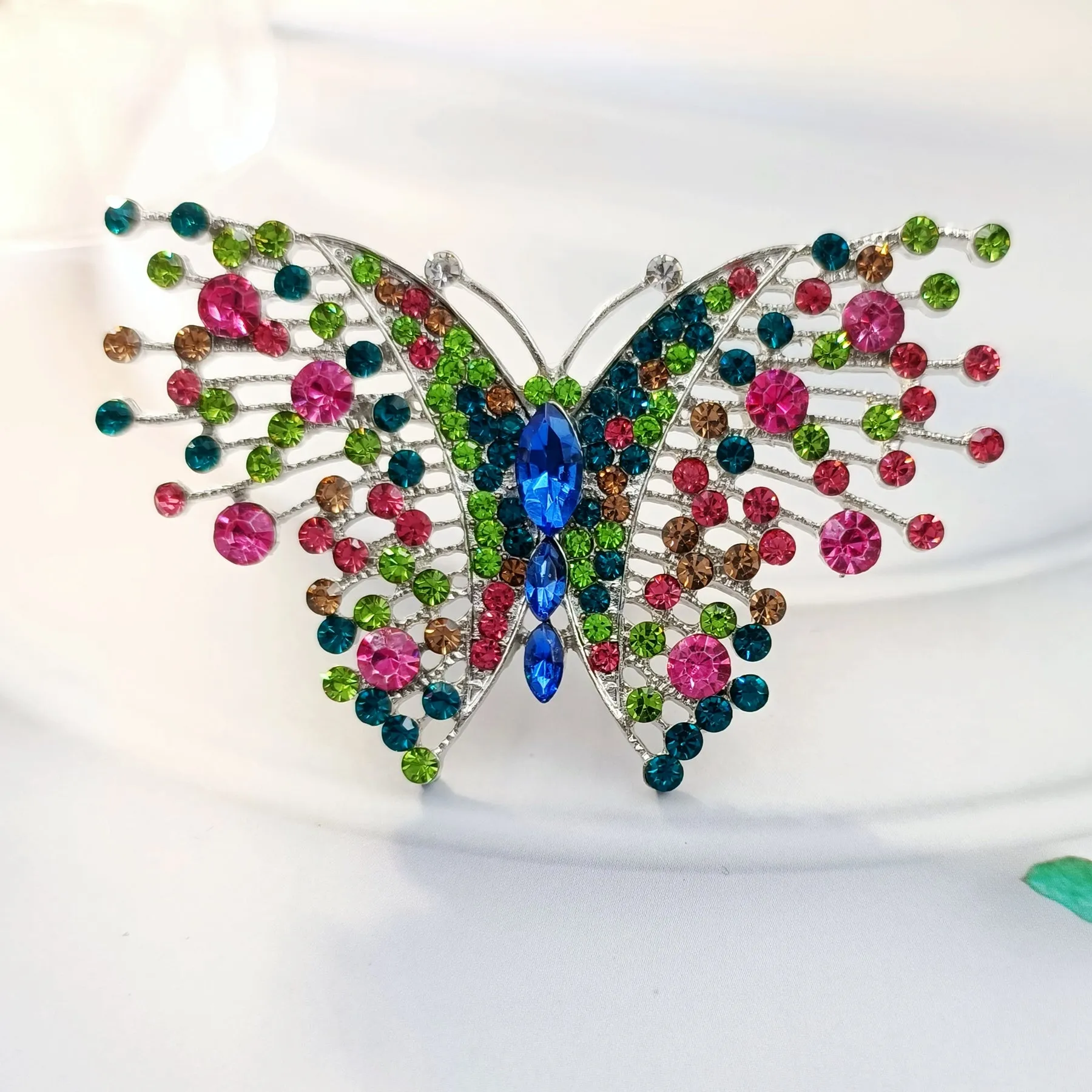 Jewelblings Gorgeous Multi Stones Art Deco Plumes &Tails Colorful Butterfly Brooches Pins Statement Insect Women Girl Wife Mother Jewelry