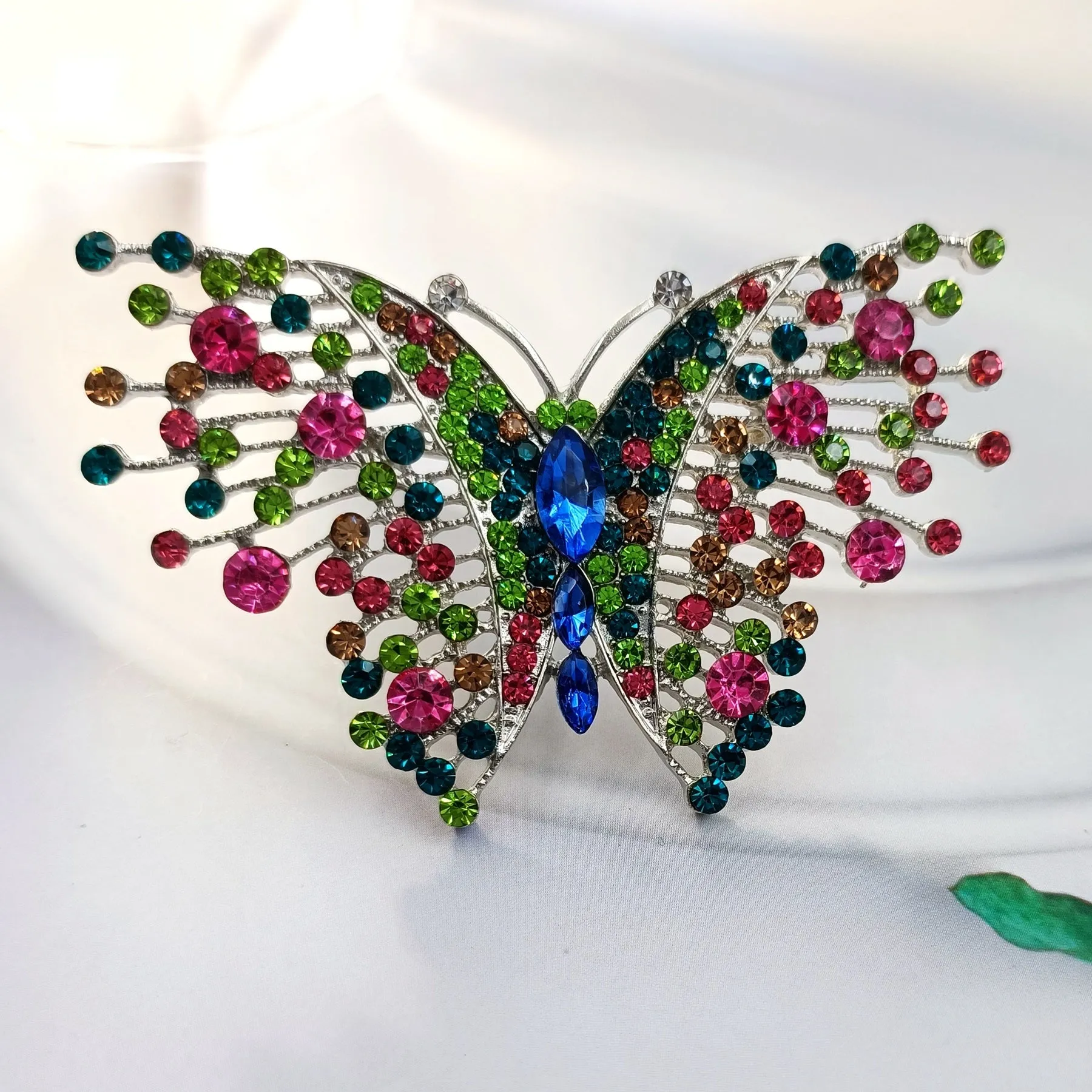 Jewelblings Gorgeous Multi Stones Art Deco Plumes &Tails Colorful Butterfly Brooches Pins Statement Insect Women Girl Wife Mother Jewelry