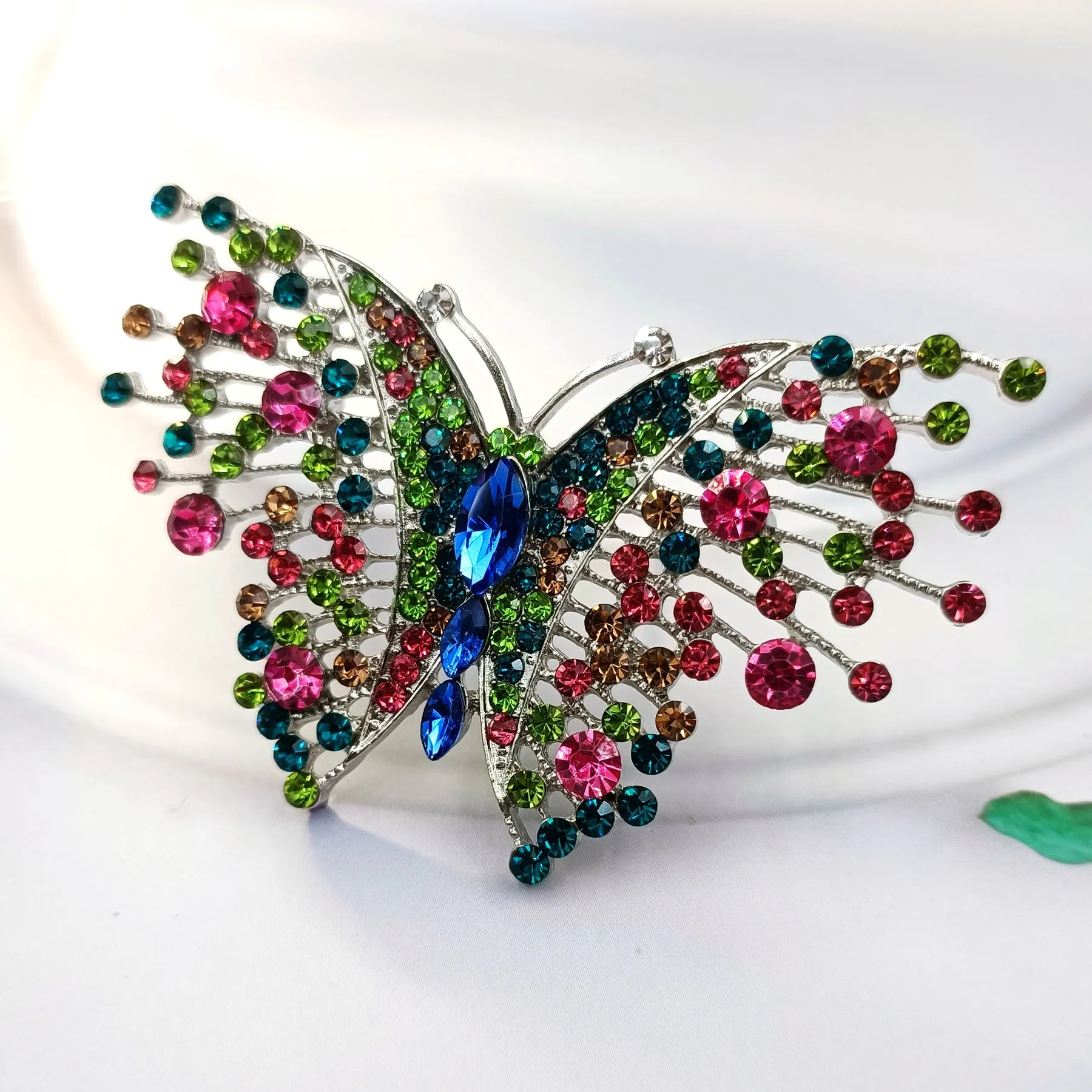 Jewelblings Gorgeous Multi Stones Art Deco Plumes &Tails Colorful Butterfly Brooches Pins Statement Insect Women Girl Wife Mother Jewelry