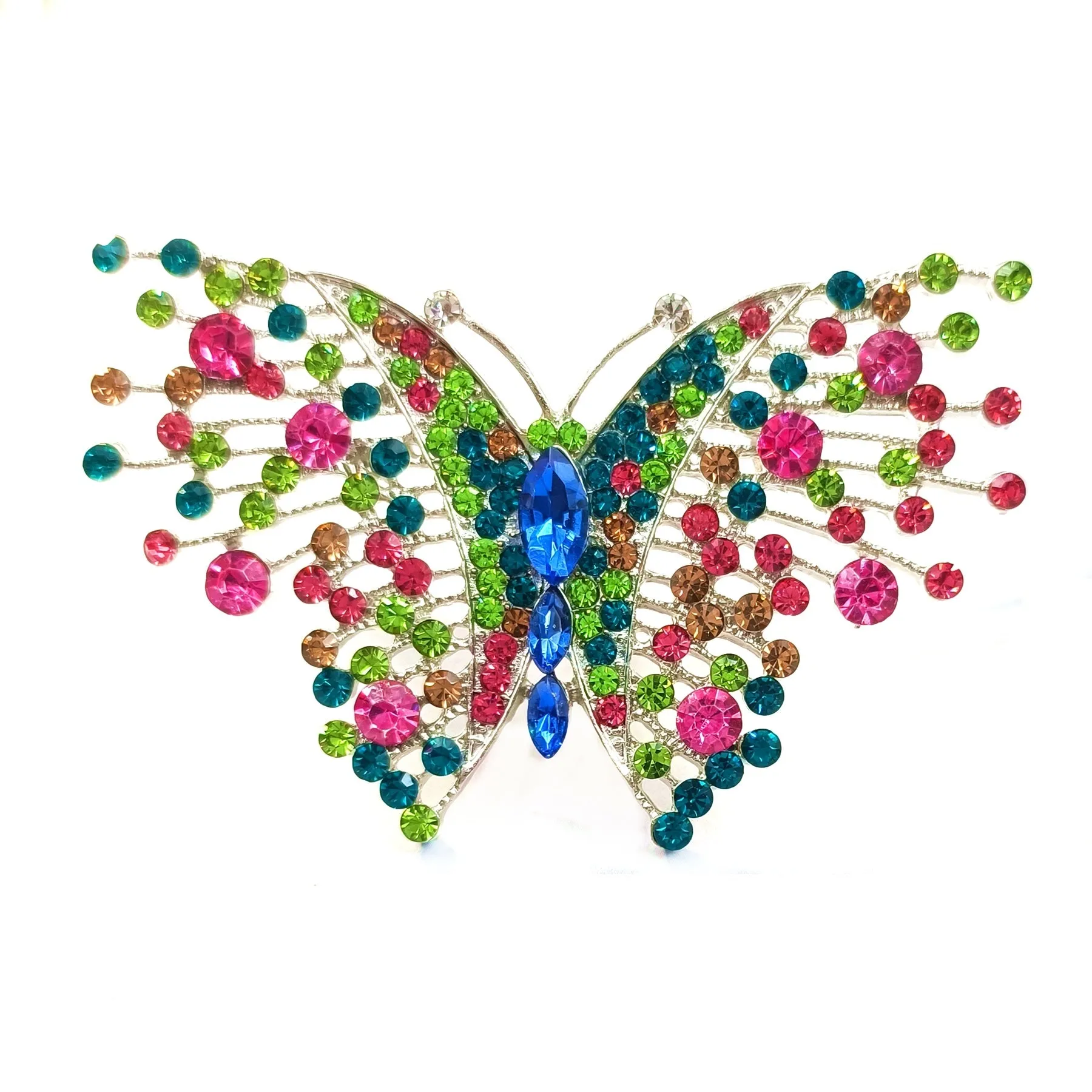Jewelblings Gorgeous Multi Stones Art Deco Plumes &Tails Colorful Butterfly Brooches Pins Statement Insect Women Girl Wife Mother Jewelry