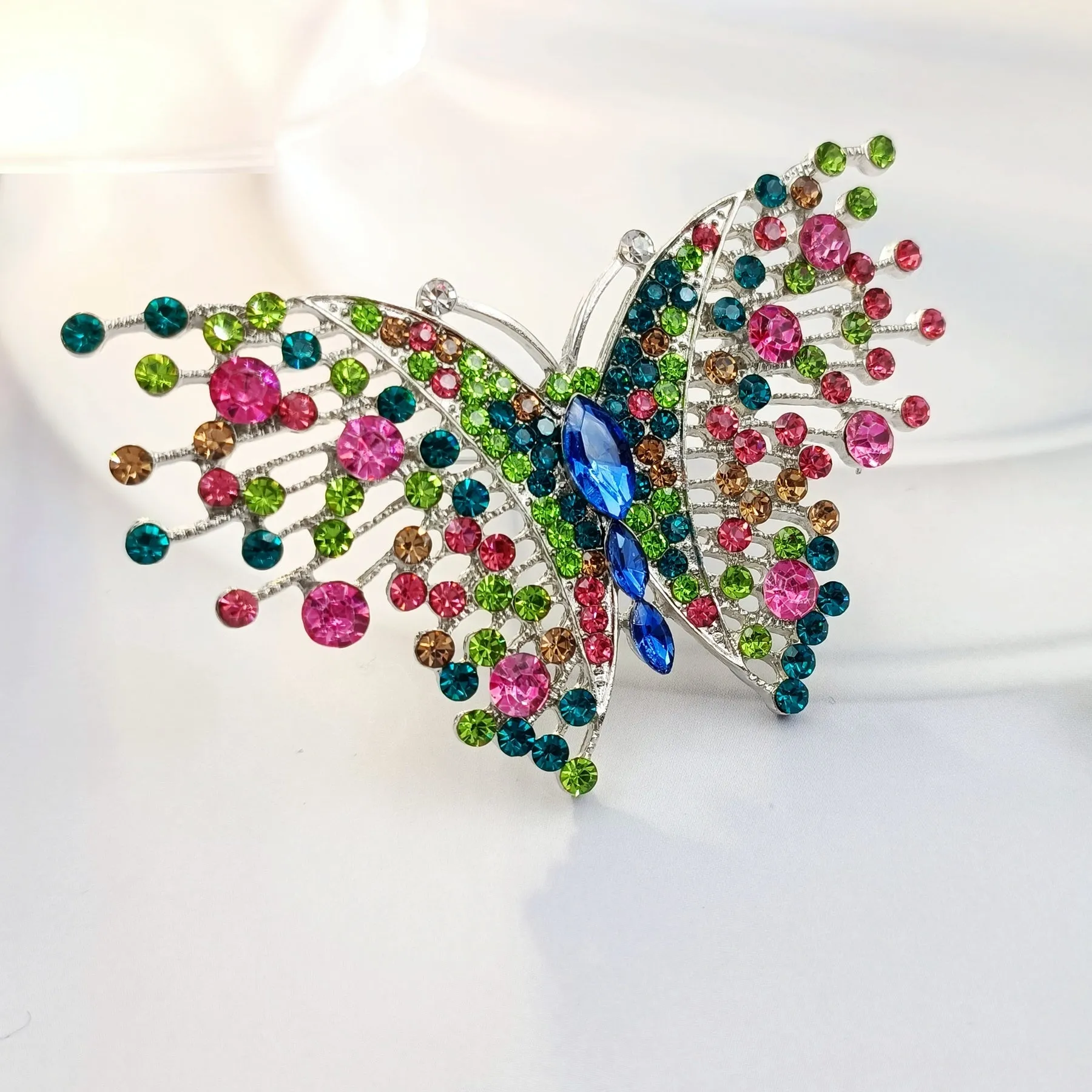 Jewelblings Gorgeous Multi Stones Art Deco Plumes &Tails Colorful Butterfly Brooches Pins Statement Insect Women Girl Wife Mother Jewelry
