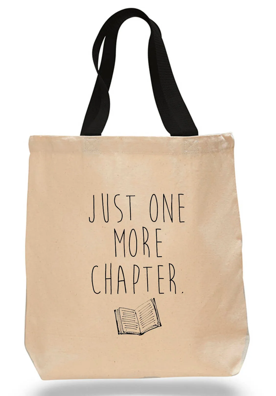 Just One More Chapter Cotton Canvas Book Bag