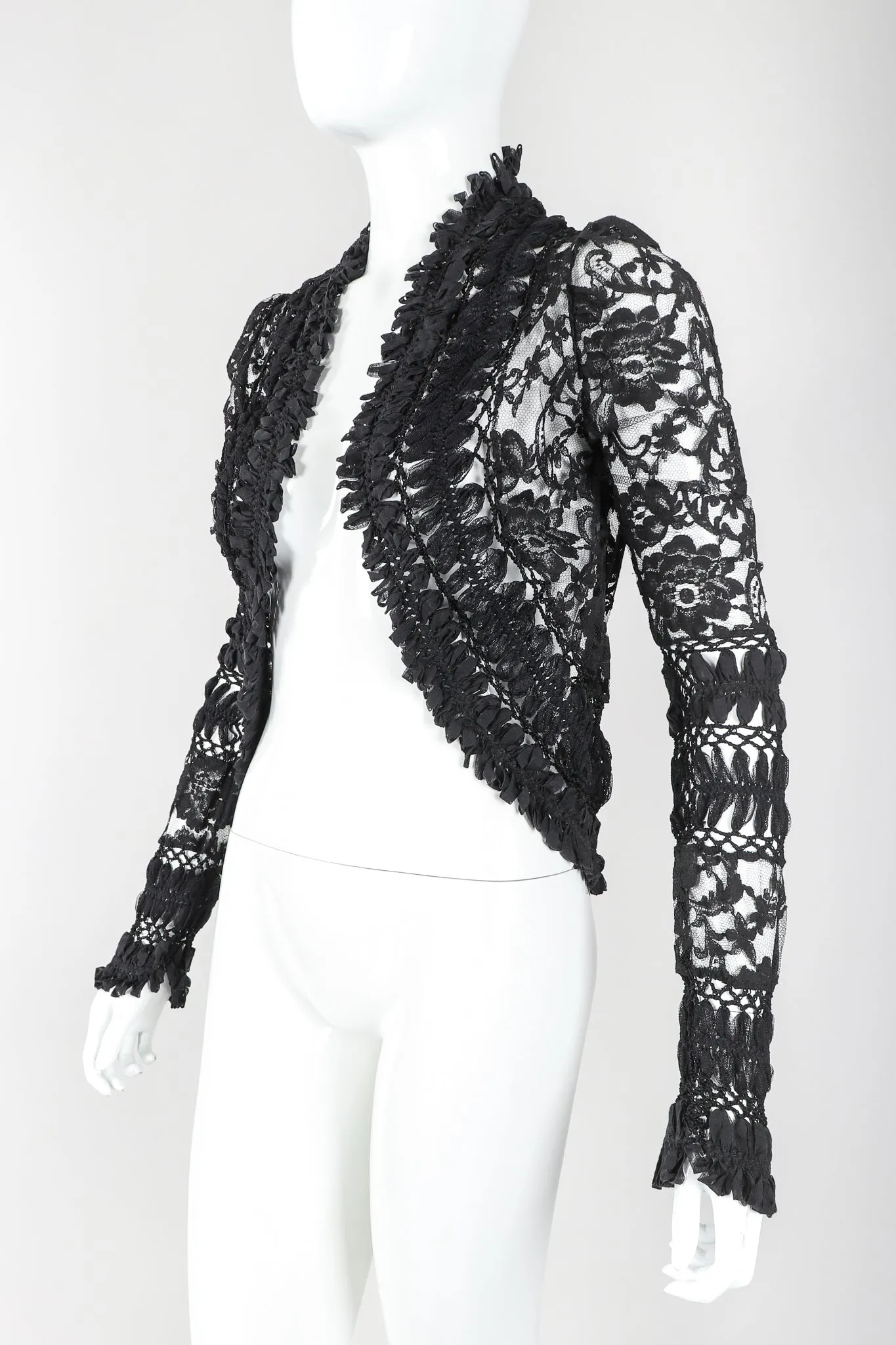 Lace Mesh Ribbon Jacket